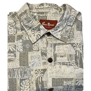 Pau Hana Hawaii Shirt Mens Lg Eucalyptus Green Tropical Button Front Beach NWT